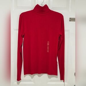 Polo Ralph Lauren Women's Red Turtleneck Long Sleeve Stretch Shirt Red Pony L